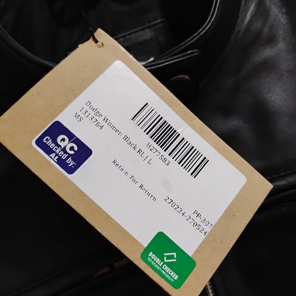 Dodge Women’s Black Biker Genuine Leather Jacket Size L - Picture 3 of 15